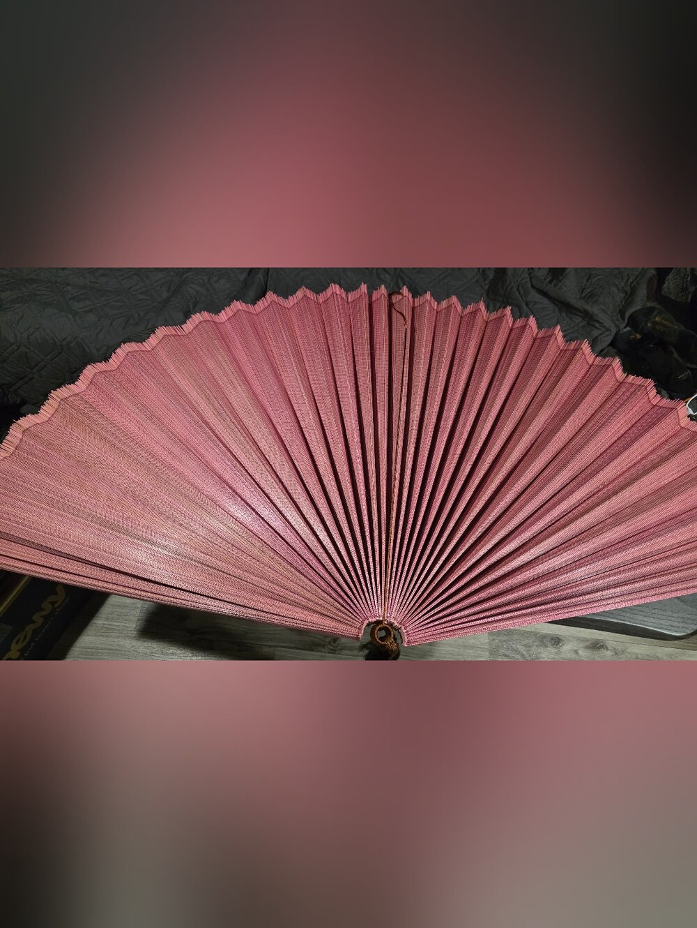 Decorative Pink Folding Wall Fan - Elegant Accent